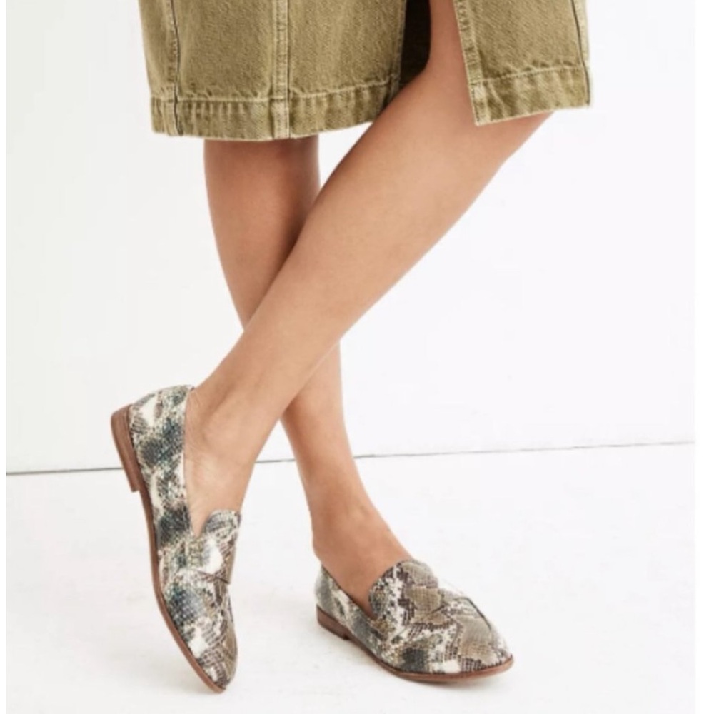 Madewell snakeskin loafers